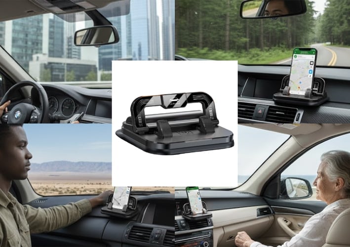 Foldable Silicone Parking Plate Phone Holder