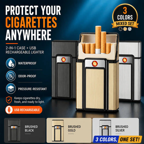 IgniteCase – 2 In 1 Cigarette Holder with USB Rechargeable Lighter