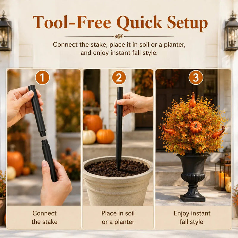 FallBloom – Full Foliage Autumn Pumpkin Garden Stakes