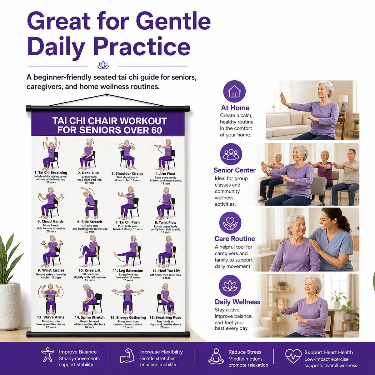 TaiChiEase – 16-Move Chair Tai Chi Workout Chart