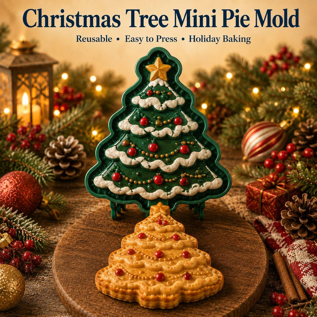 JollyBake – 16-Design Holiday Pie Mold Set
