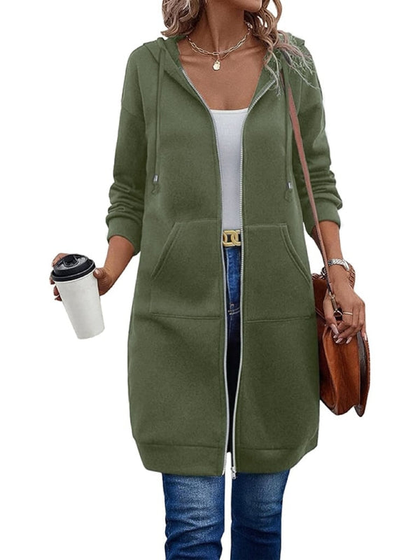 CozyHaven – Women’s Long Zip-Up Fleece Hoodie