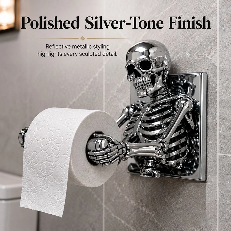 SkullHaven – Gothic Skeleton Toilet Paper Holder