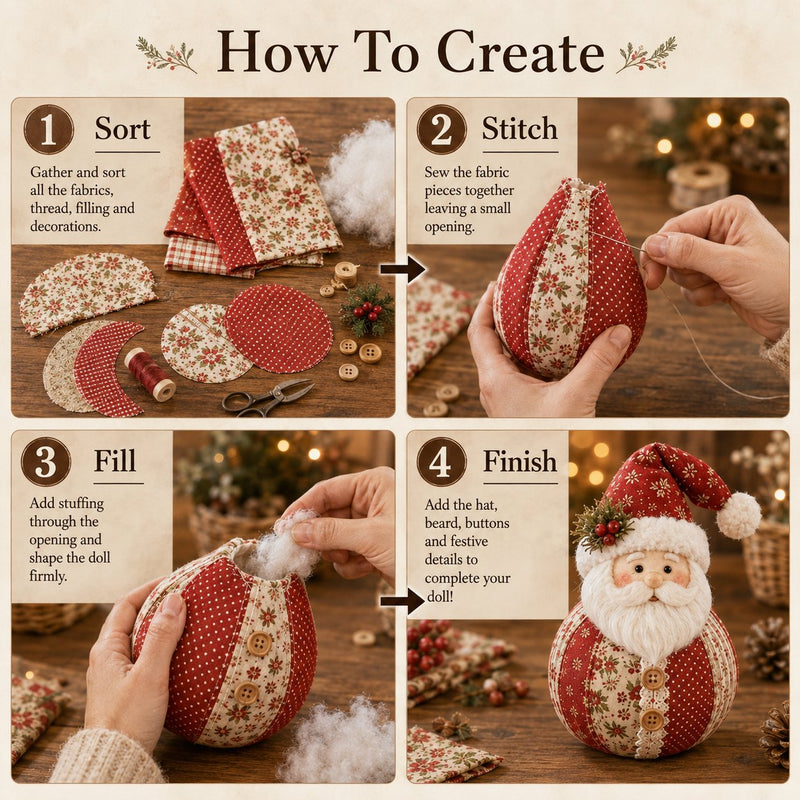 StitchBloom – Patchwork Fabric Doll DIY Craft Kit