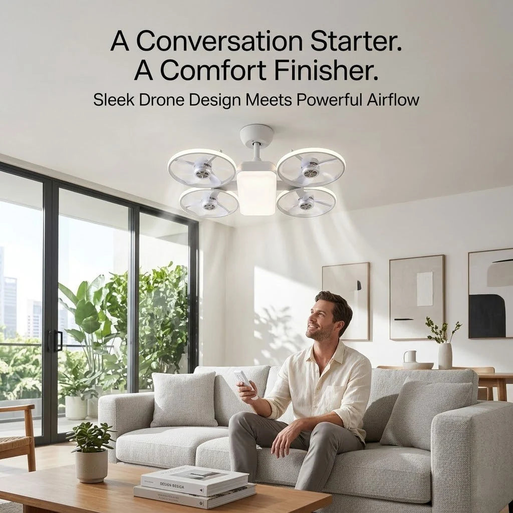AeroLuxe – Foldable Blade Ceiling Fan Light
