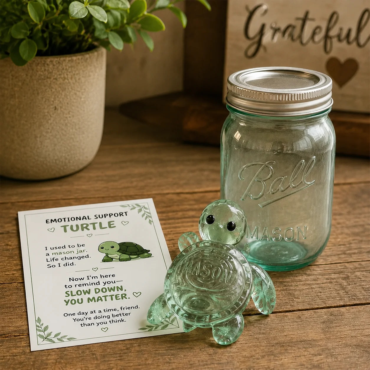 HopeShell – Emotional Support Glass Turtle