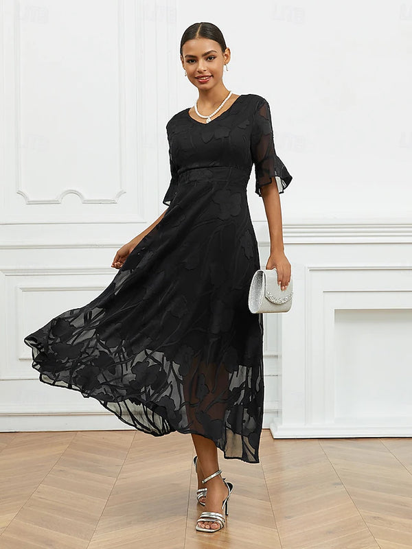 Lunessa | V-Neck Evening Maxi Dress