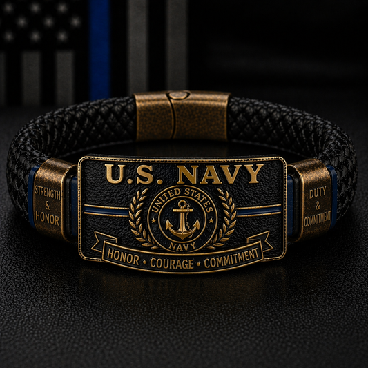 U.S. NAVY “Honor • Courage • Commitment” Bracelet