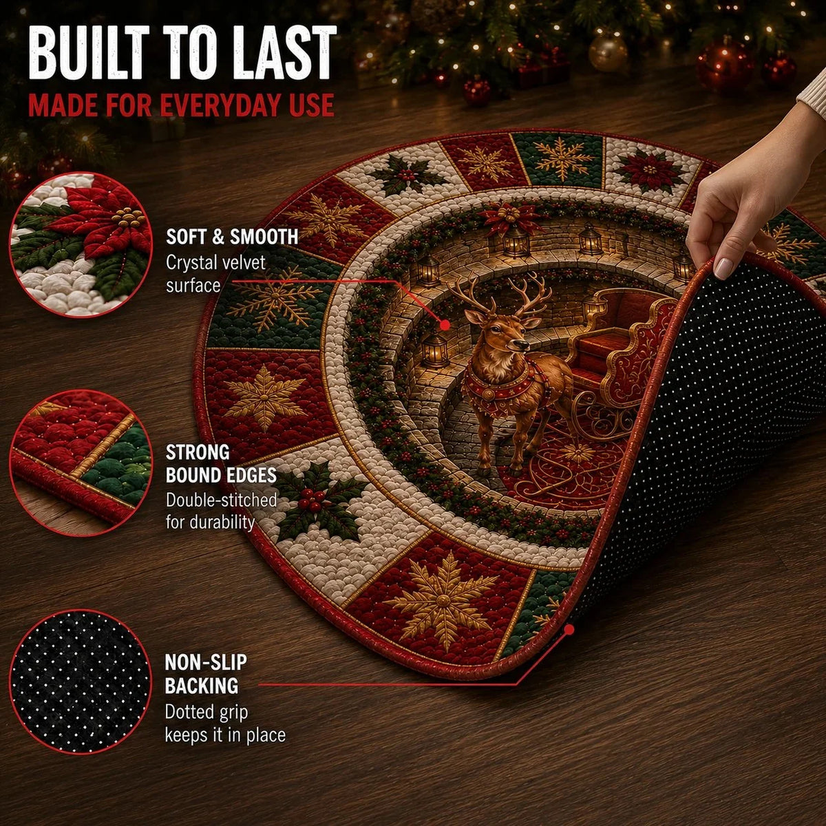 YuleVista – 3D Optical Illusion Christmas Rug