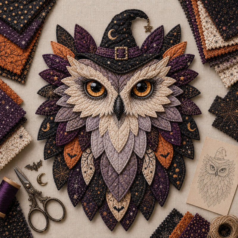 OwlNest – Layered Fabric Owl Wall Art