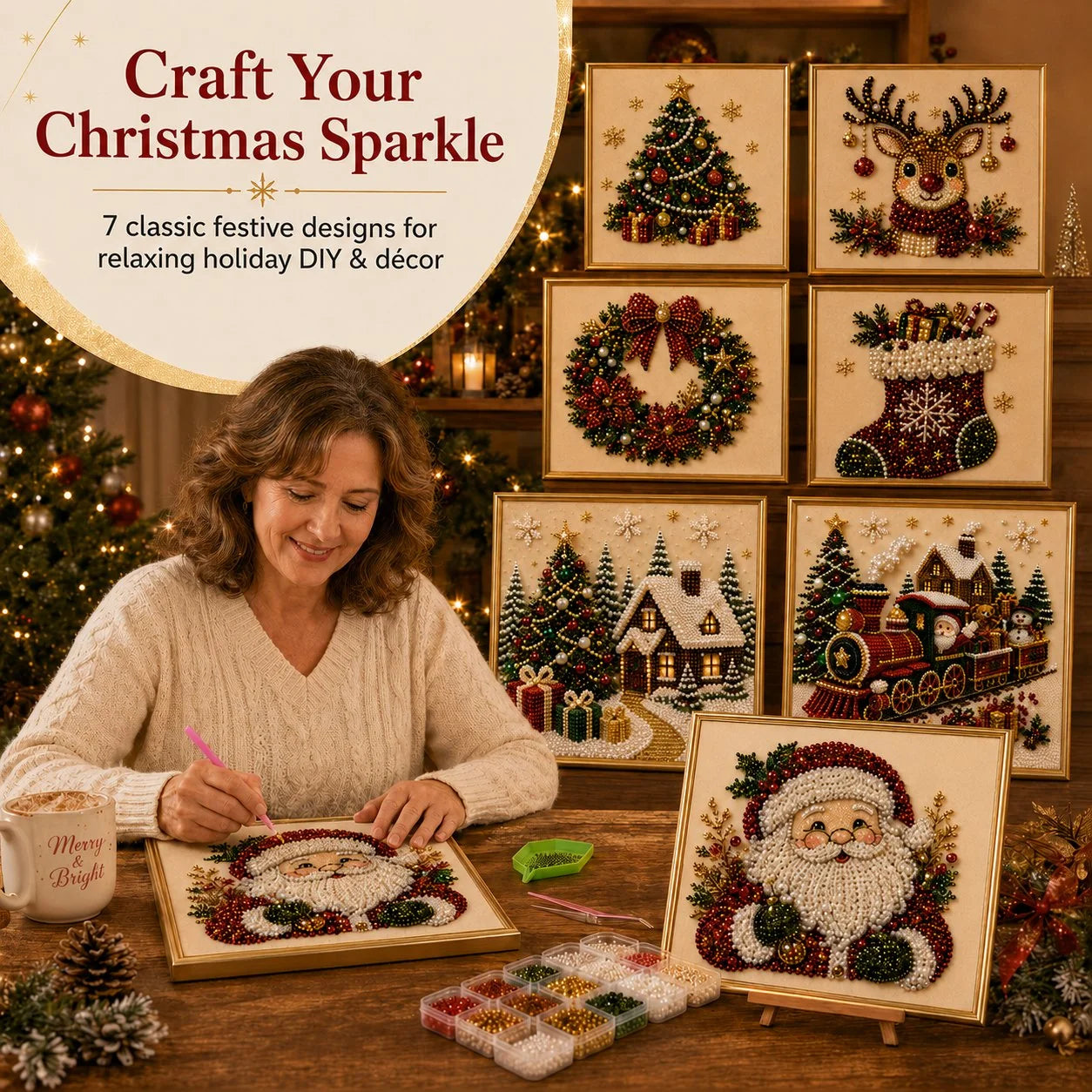 PearlCraft – Premium 3D Christmas Diamond Painting Kit