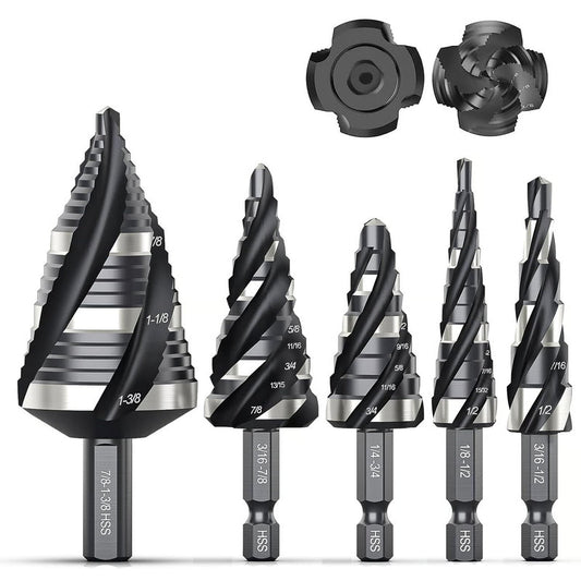 SteelForce – Heavy-Duty Spiral Step Drill Bit Kit