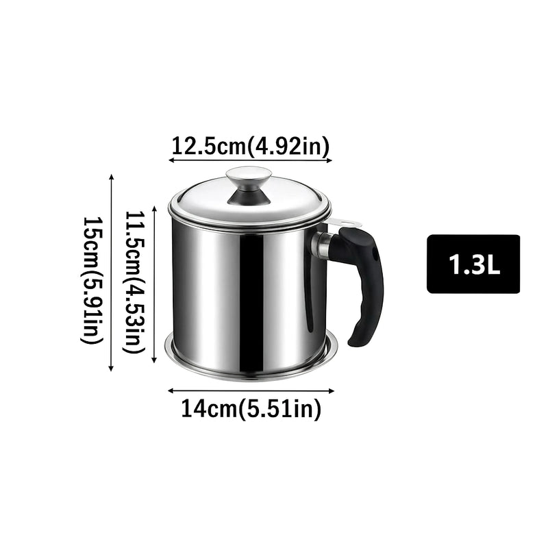 PurePour – Stainless Steel Oil Strainer Pot