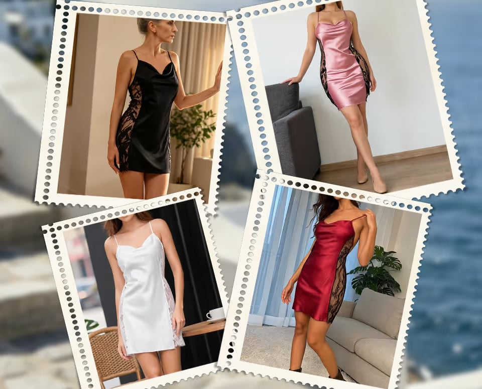NivelleaChic – Satin-Touch Lace Sleep Dress