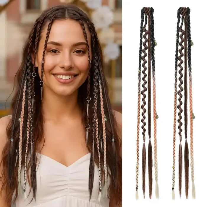 BohoGlow – Beaded Clip-In Braids