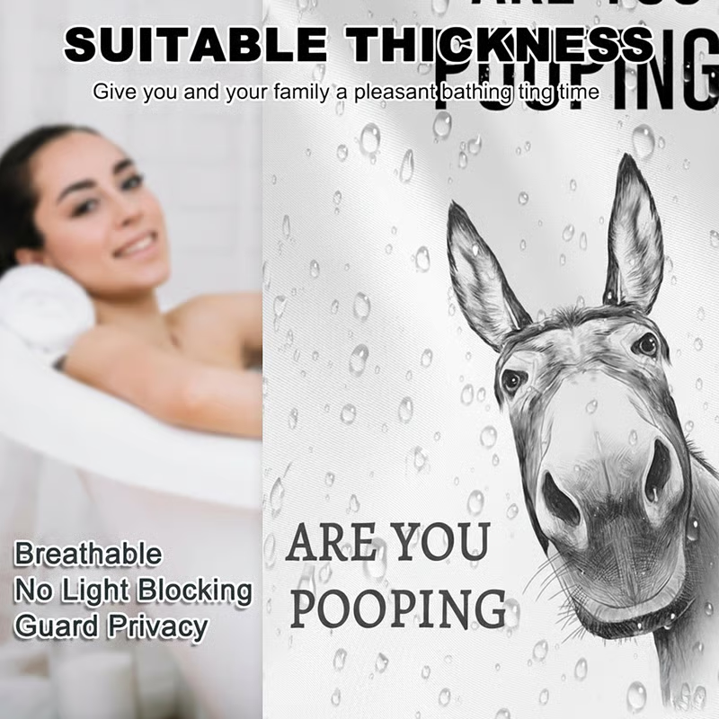 "Are You Pooping?" Donkey Shower Curtain