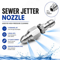 JetCrest – 7-Jet Stainless Steel Sewer Cleaner Nozzle
