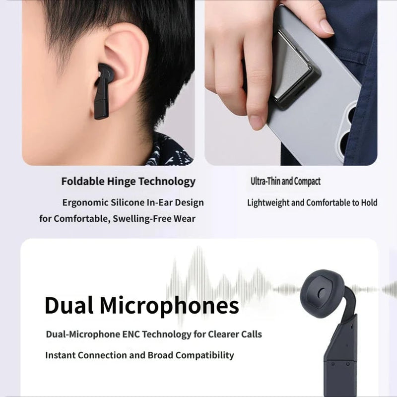 SonicSlim – Ultra Thin Foldable Bluetooth Earbuds
