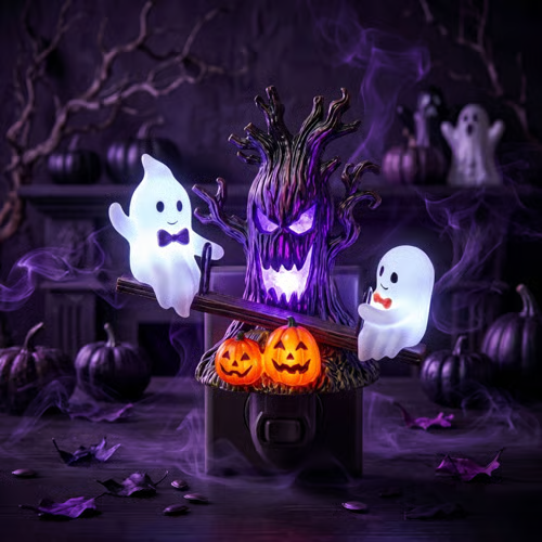 HauntedHaven – Glowing Ghost Tree Night Light