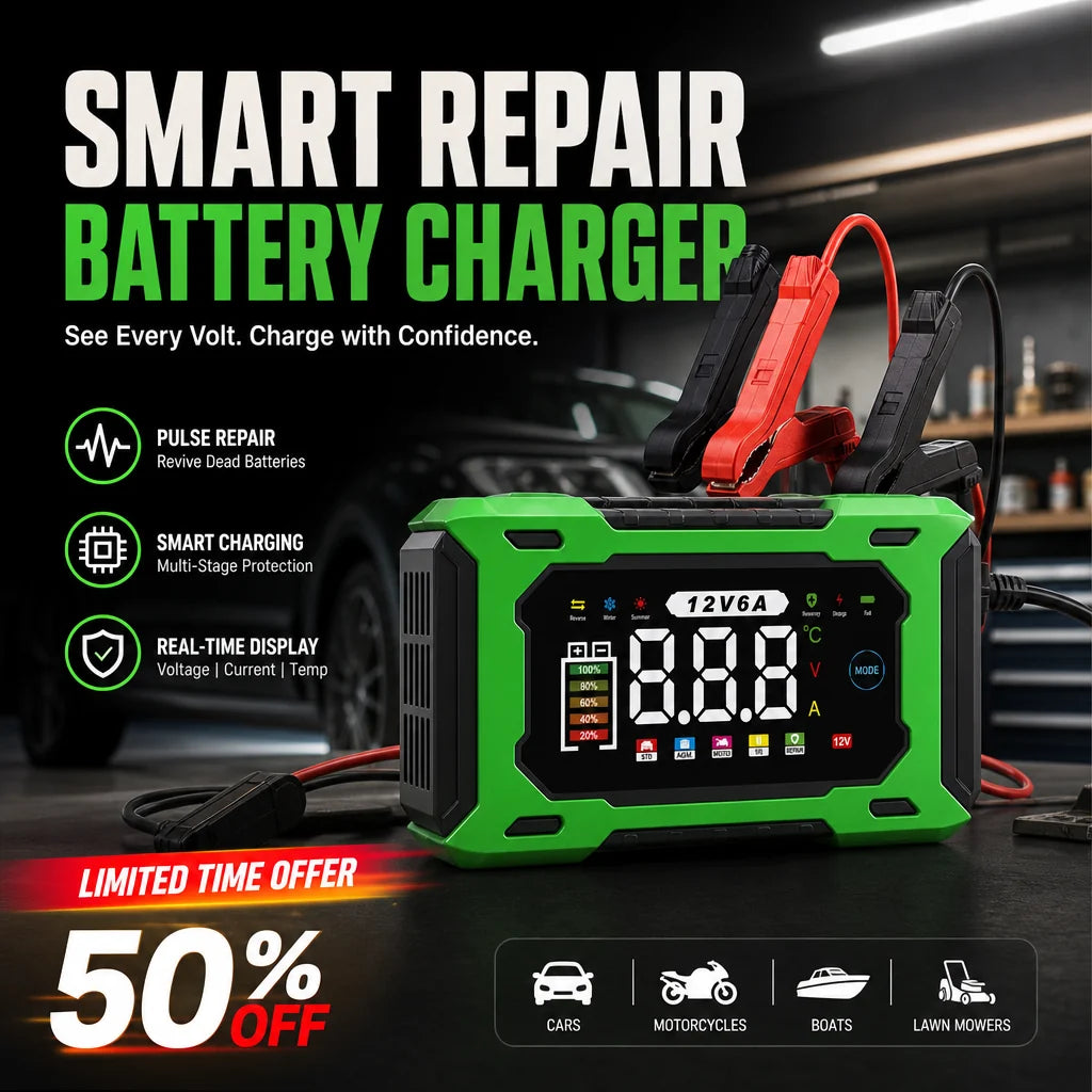 AutoVolt – 12V Smart Battery Charger & Repairer
