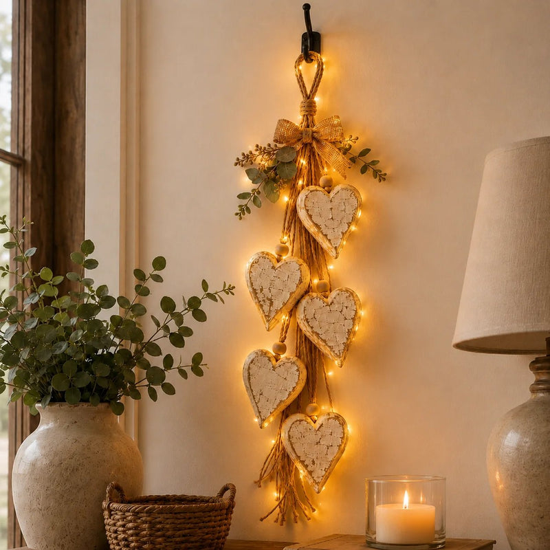 HeartHaven – Rustic Layered Heart Wall Hanging Decor