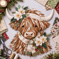 FloralMoo – 3D Highland Cow Fabric Art Kit