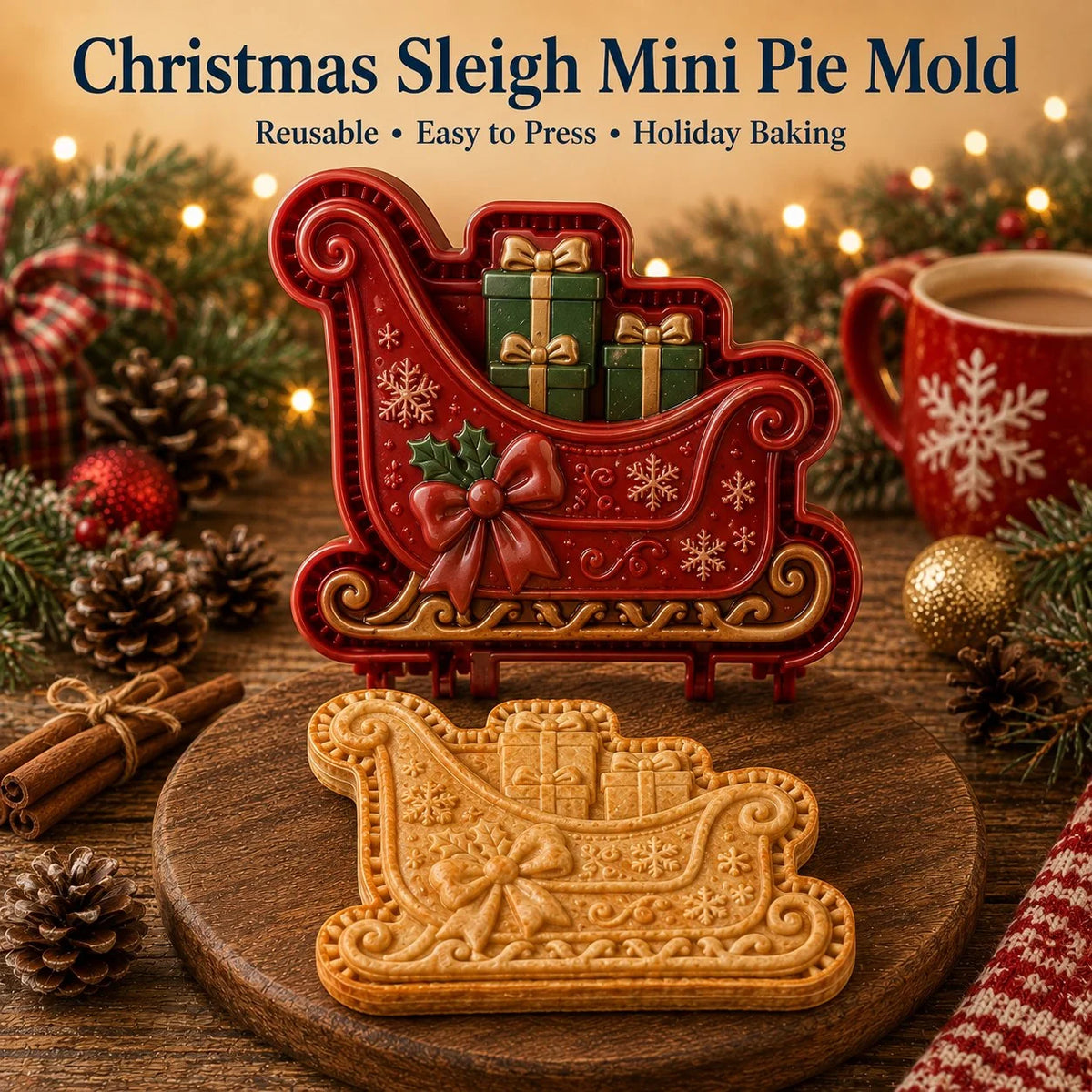JollyBake – 16-Design Holiday Pie Mold Set