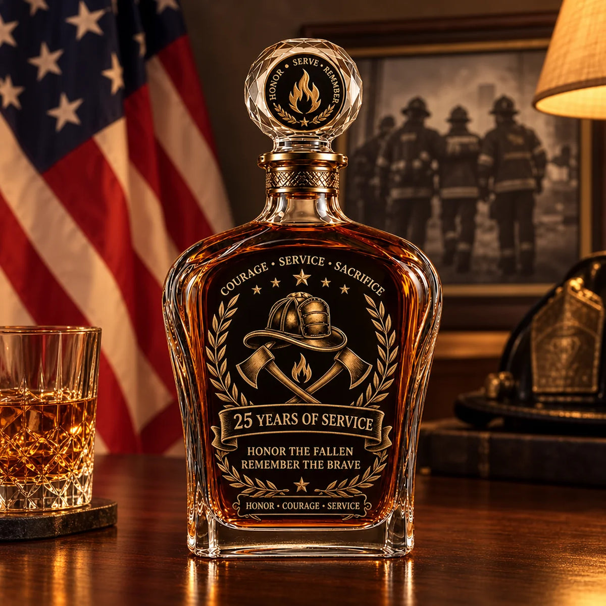 ValorFlame – Firefighter Service Anniversary Glass Set