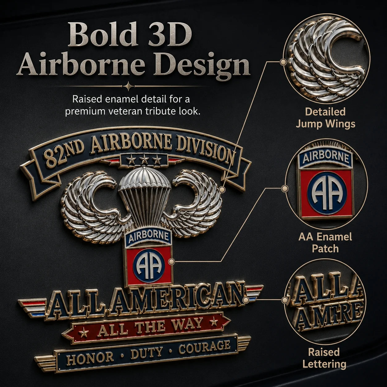 ValorMark – 82nd Airborne Memorial Car Emblem