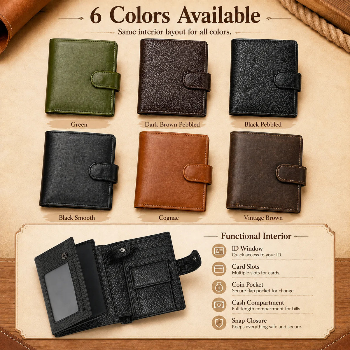 NobleFold – Premium Multi-Compartment Leather Wallet