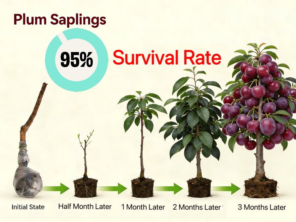 🌳LIMITED-TIME BUY 1 GET 1 FREE⏰🍑 Heirloom Non-GMO Grafted Plum Tree Live Saplings