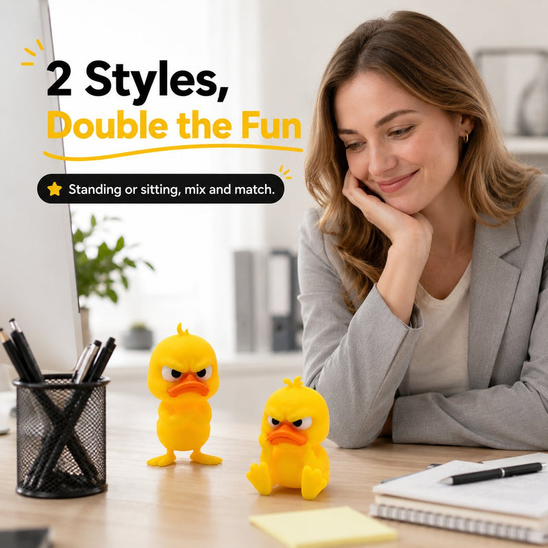 MoodQuack – Funny Angry Duck Desktop Figurine