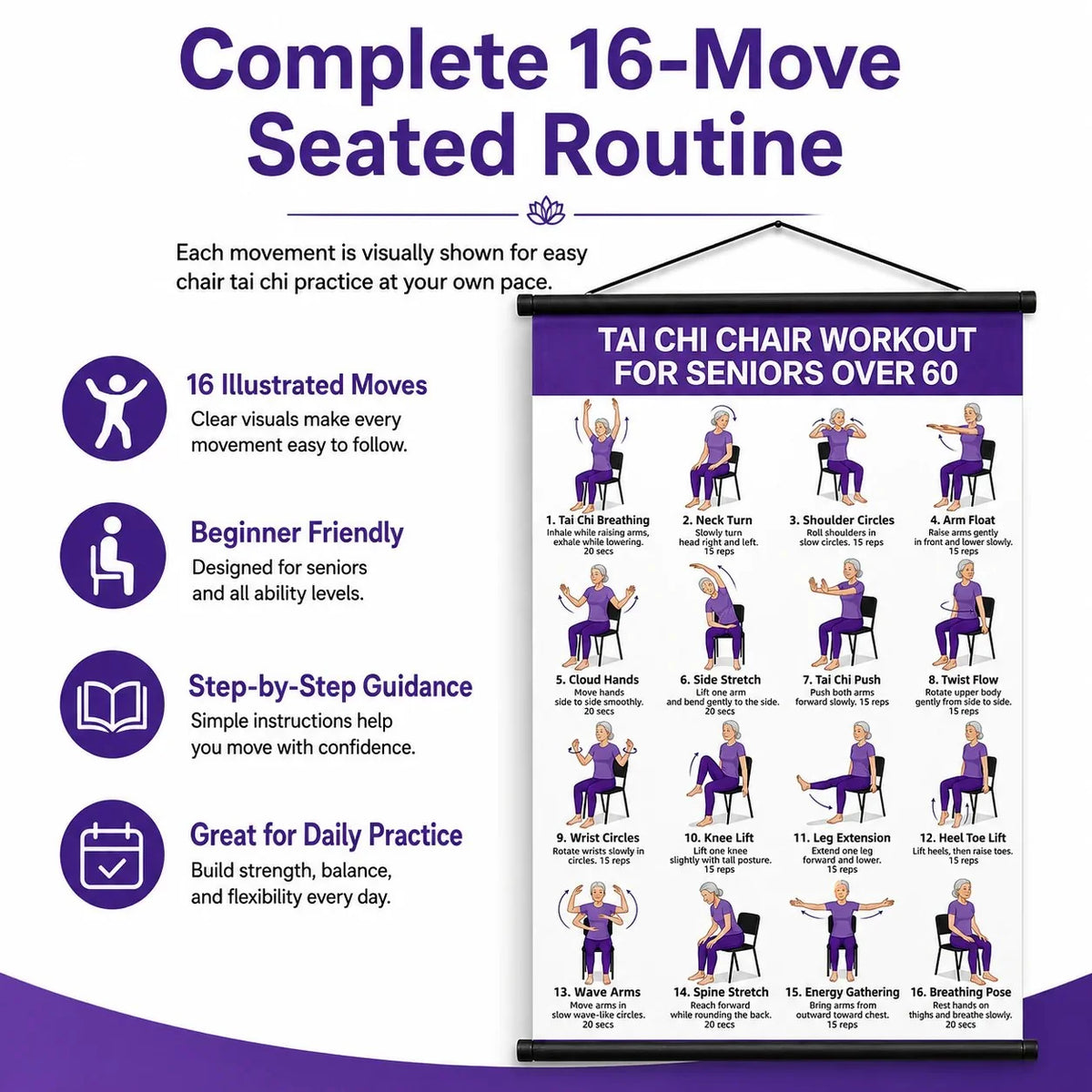 TaiChiEase – 16-Move Chair Tai Chi Workout Chart