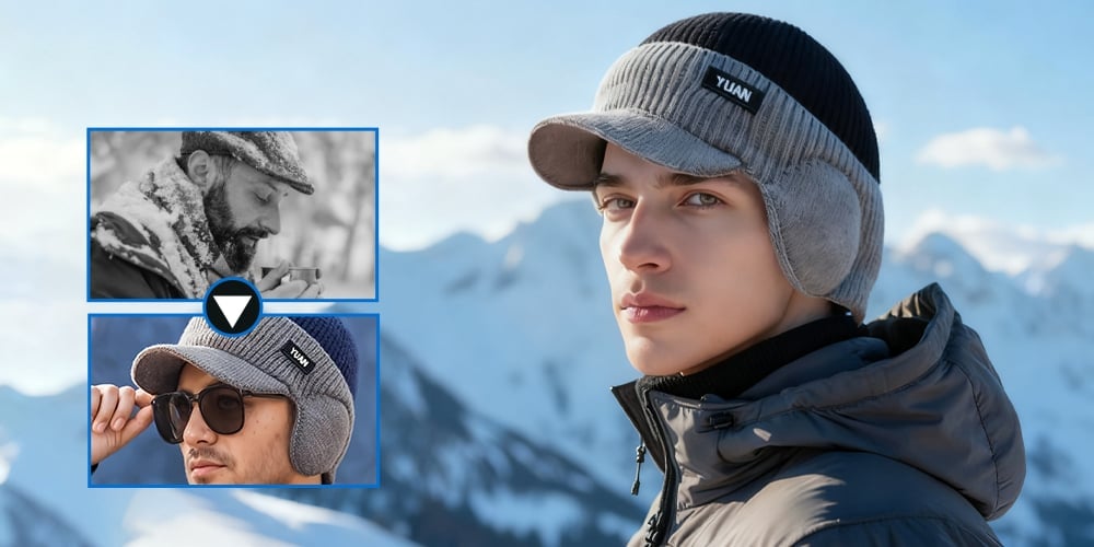FrostFlex - Stretch Fit Windproof Winter Hat with Visor