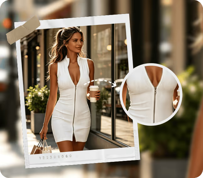 ZelviEra – Zip-Front Ribbed Bodycon Mini Dress