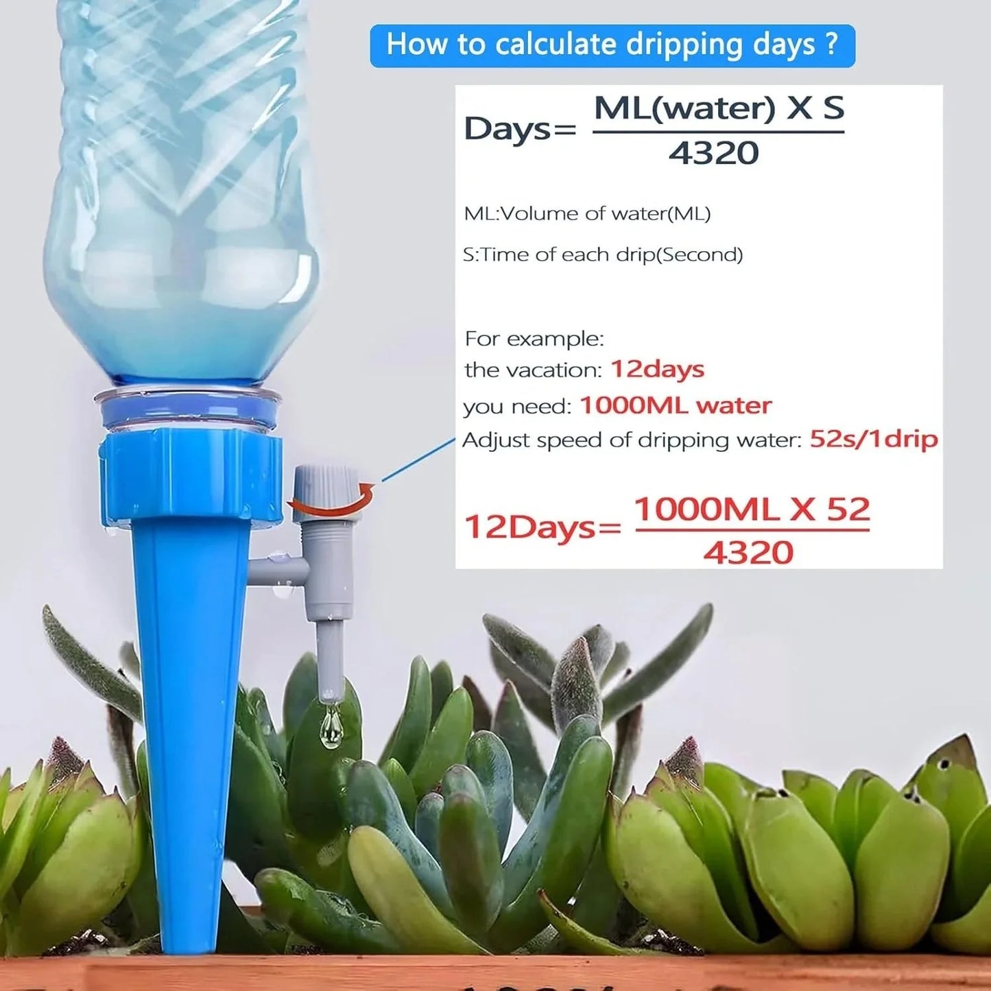 PlantFlow – Adjustable Self-Watering Spikes