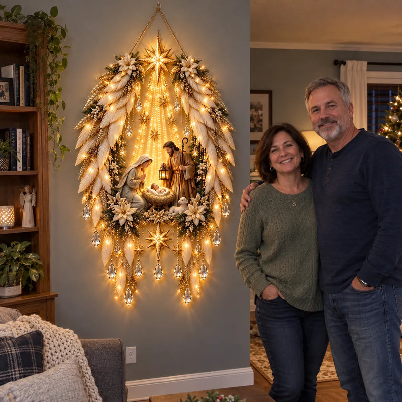 SacredRadiance – Holy Family Lighted Wall Décor