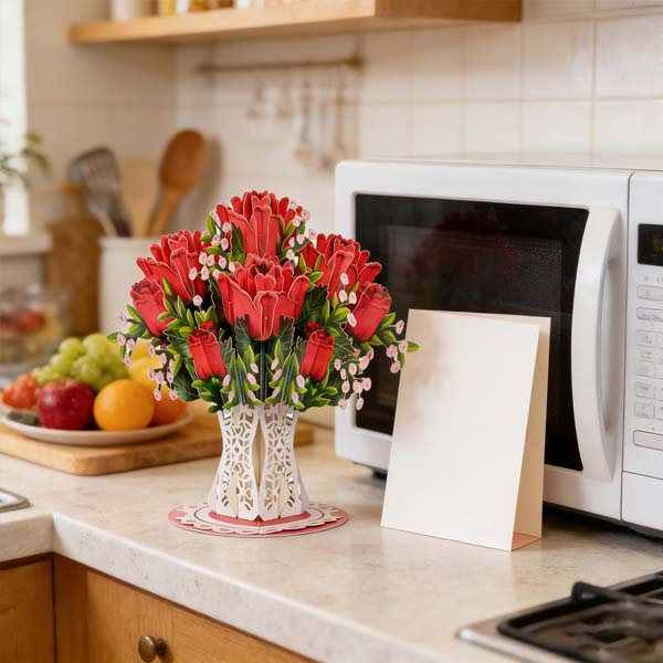 🌼💌 Forever-Blooming 3D Flower Pop-Up Card– Personalized Love Message & Everlasting Bloom 🎁