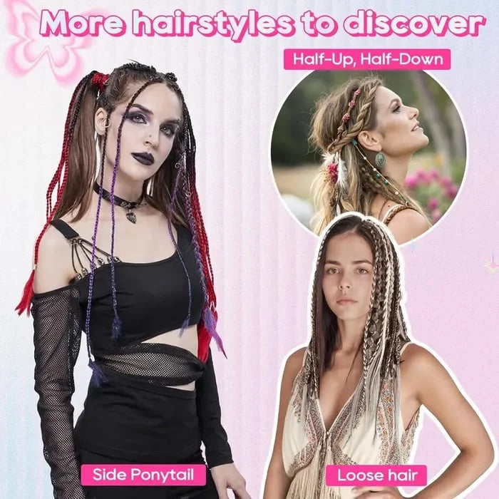 BohoGlow – Beaded Clip-In Braids