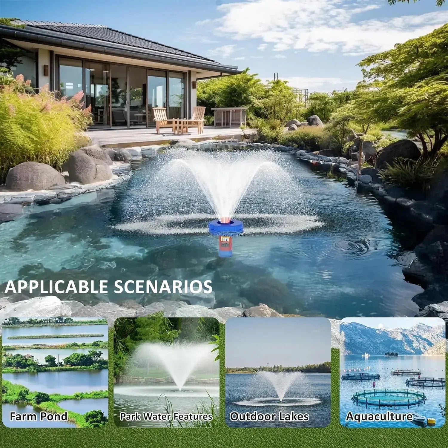 AquaFlow – 1HP High-Performance Pond Aerating Fountain