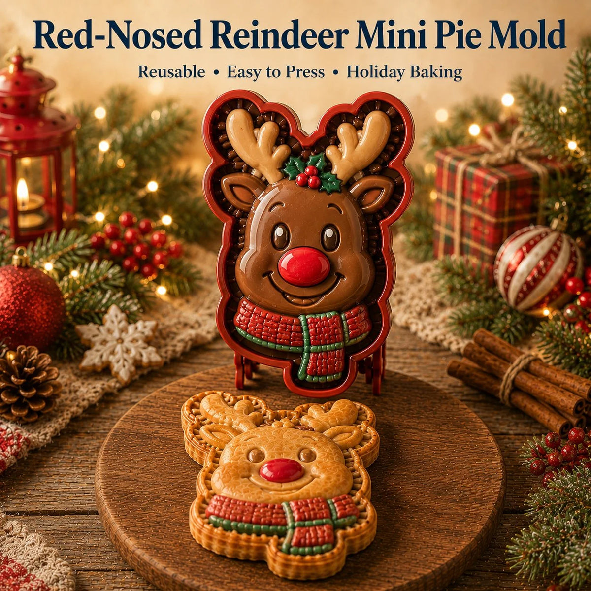 JollyBake – 16-Design Holiday Pie Mold Set