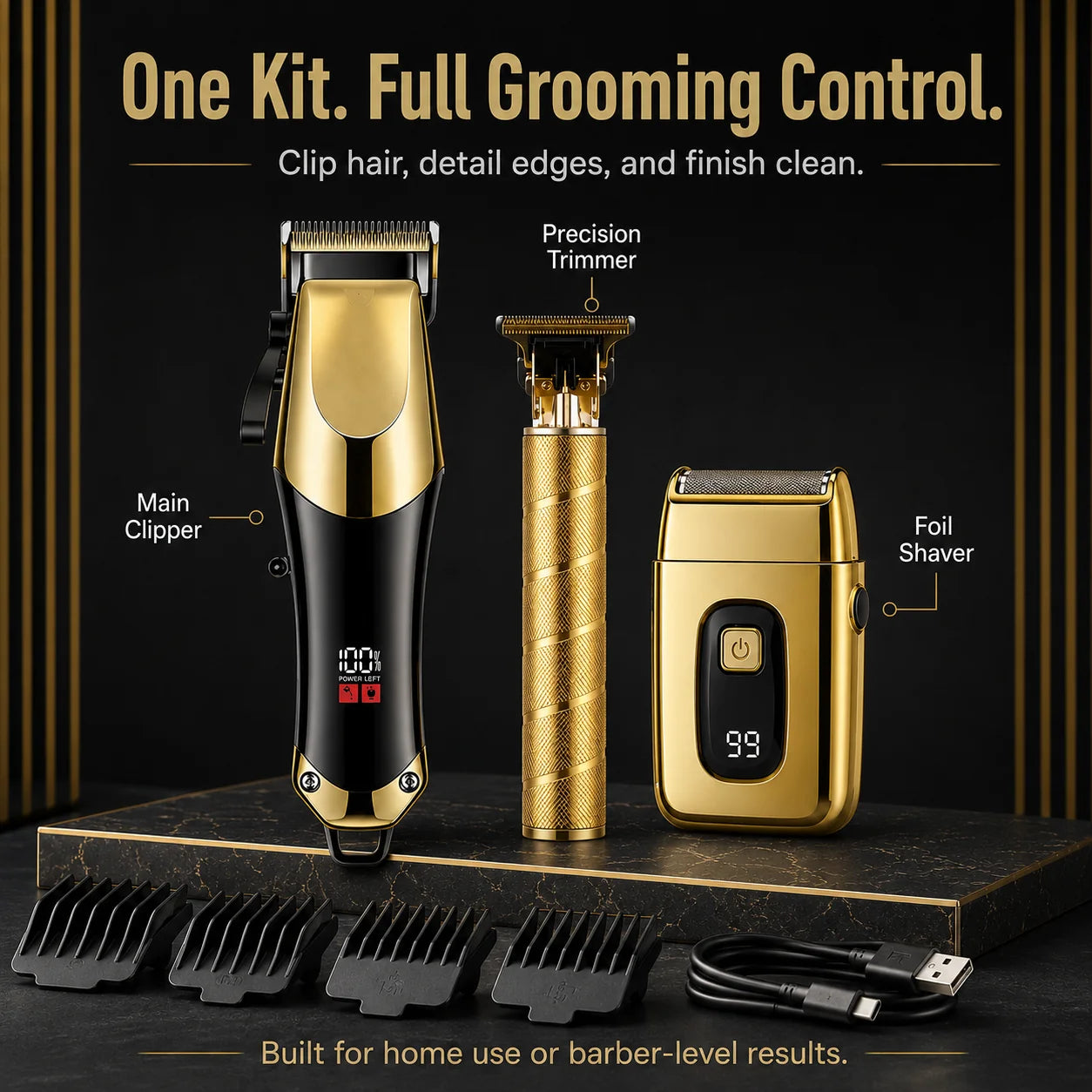 BarberEdge – Cordless Precision Hair & Beard Trimmer Set