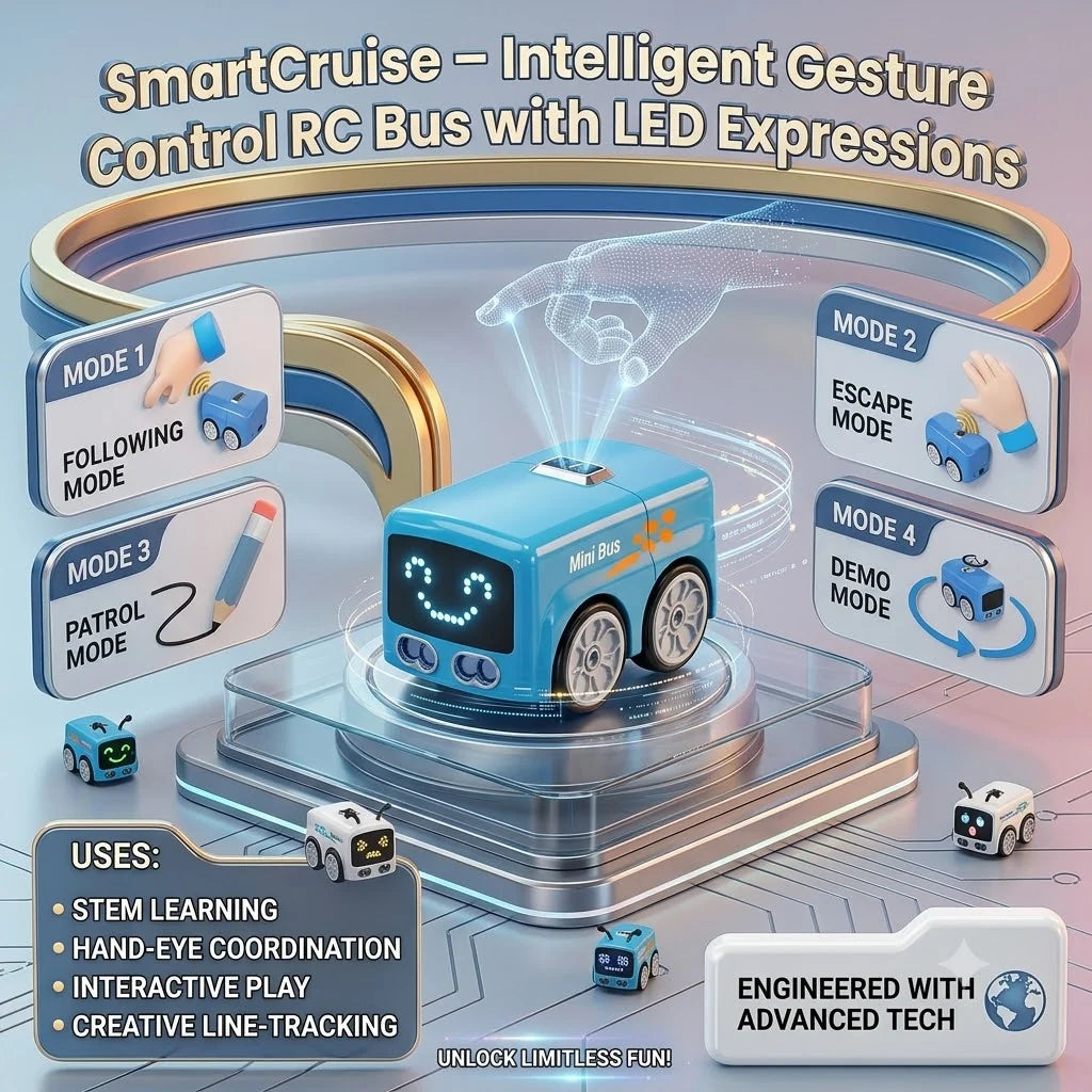SmartCruise – Intelligent Gesture Control RC Bus with LED Expressions