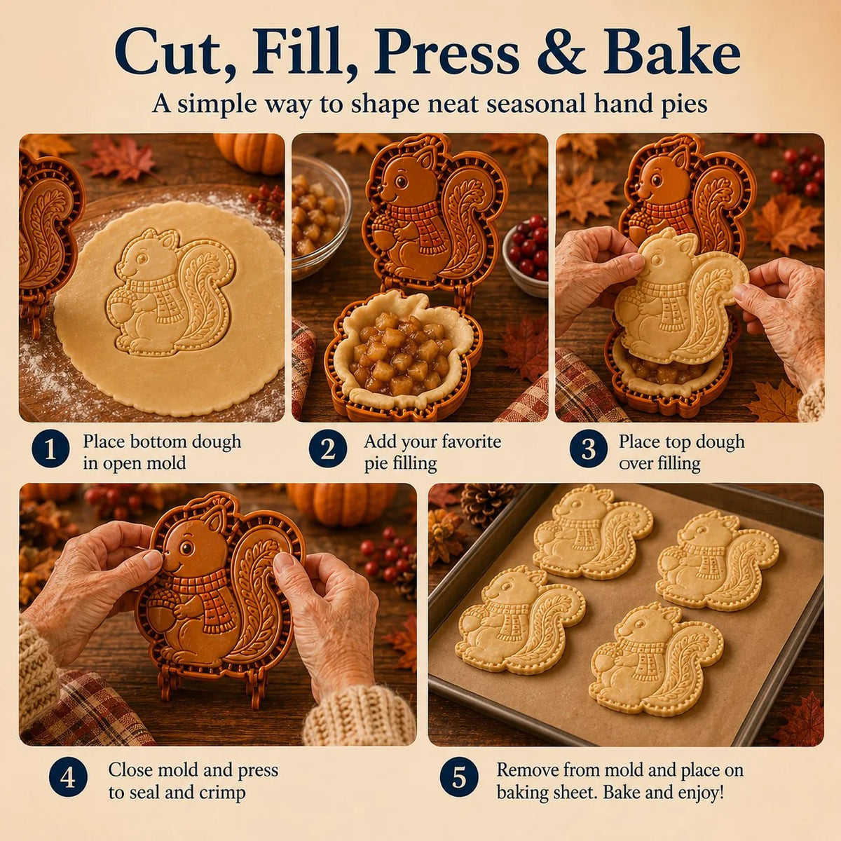 PieEase – Fall Mini Hand Pie Mold