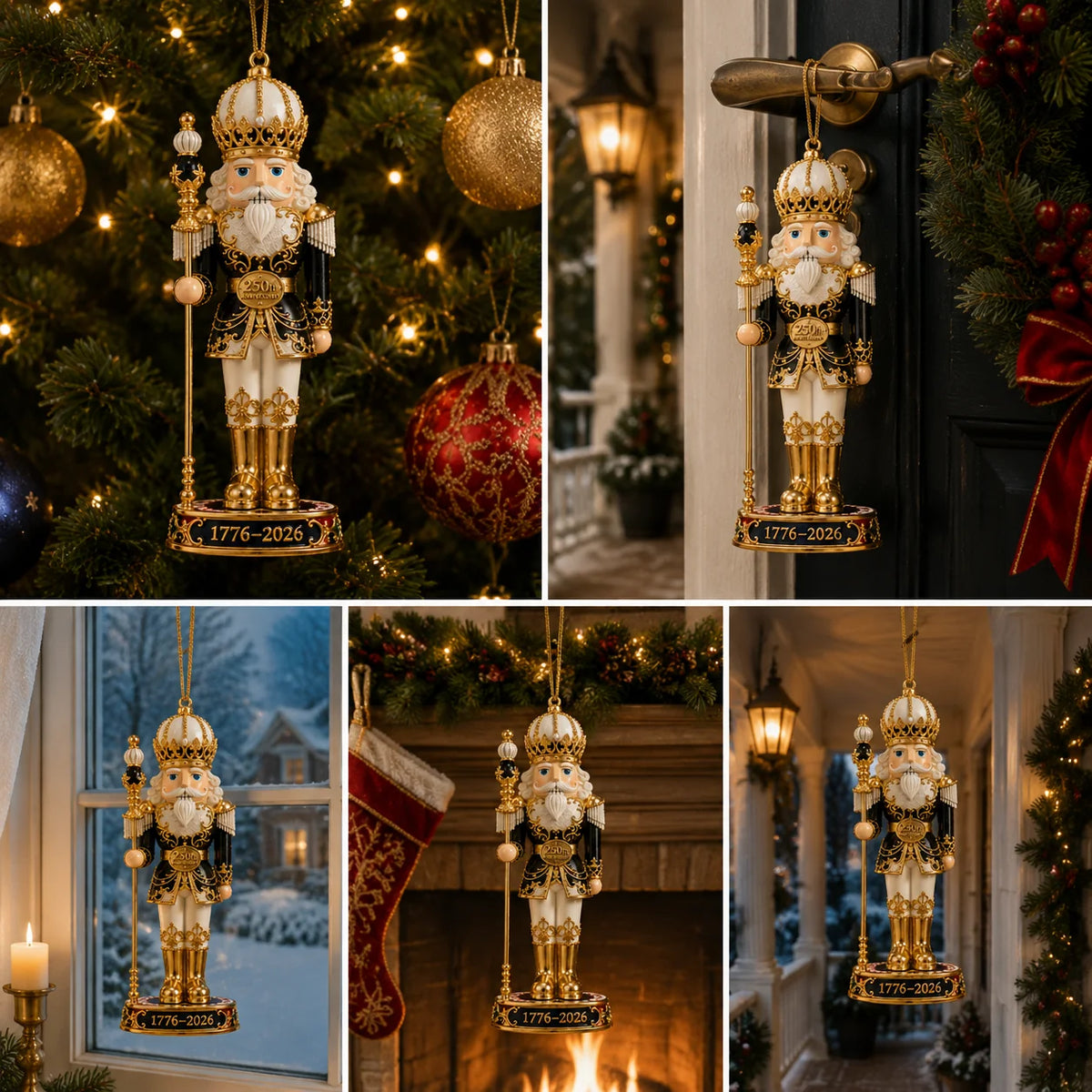 FreedomKing – 250th Anniversary Patriotic Christmas Ornament