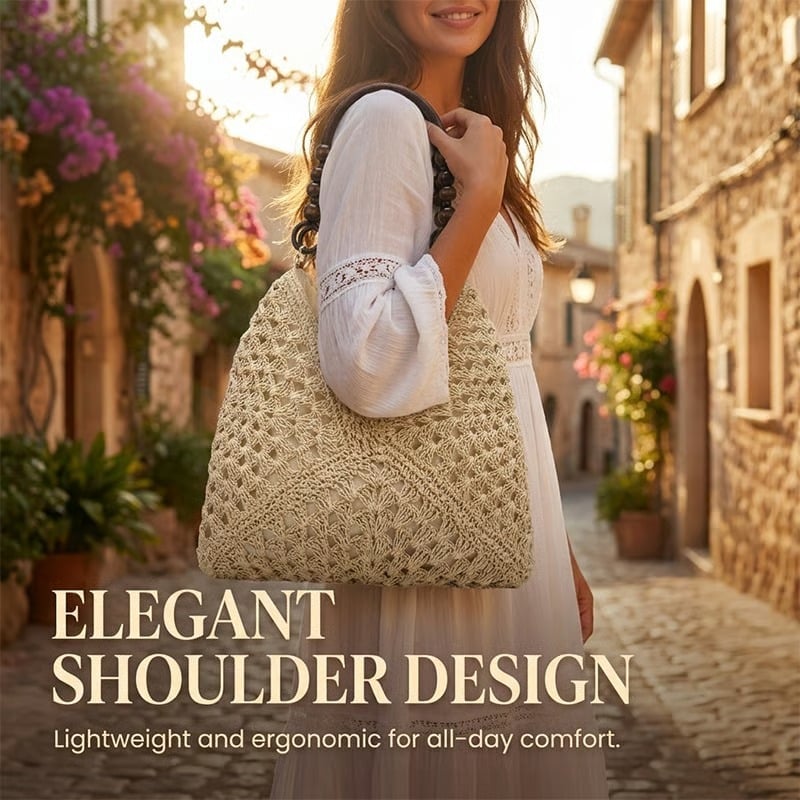 Woven Straw Shoulder Bag