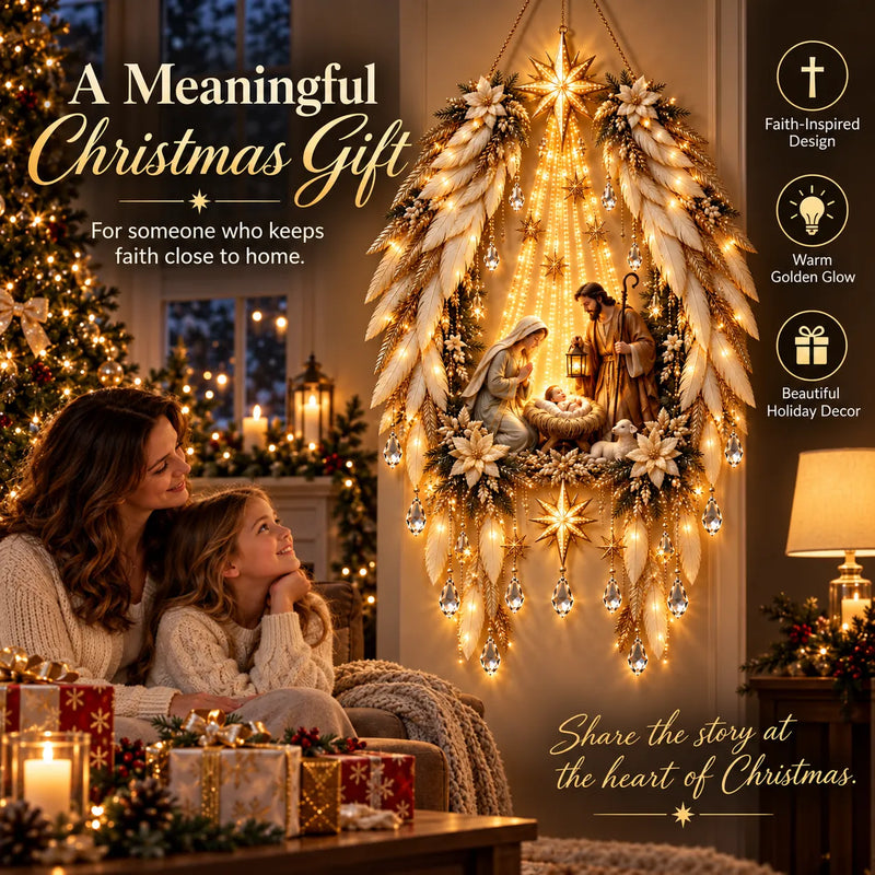 SacredRadiance – Holy Family Lighted Wall Décor