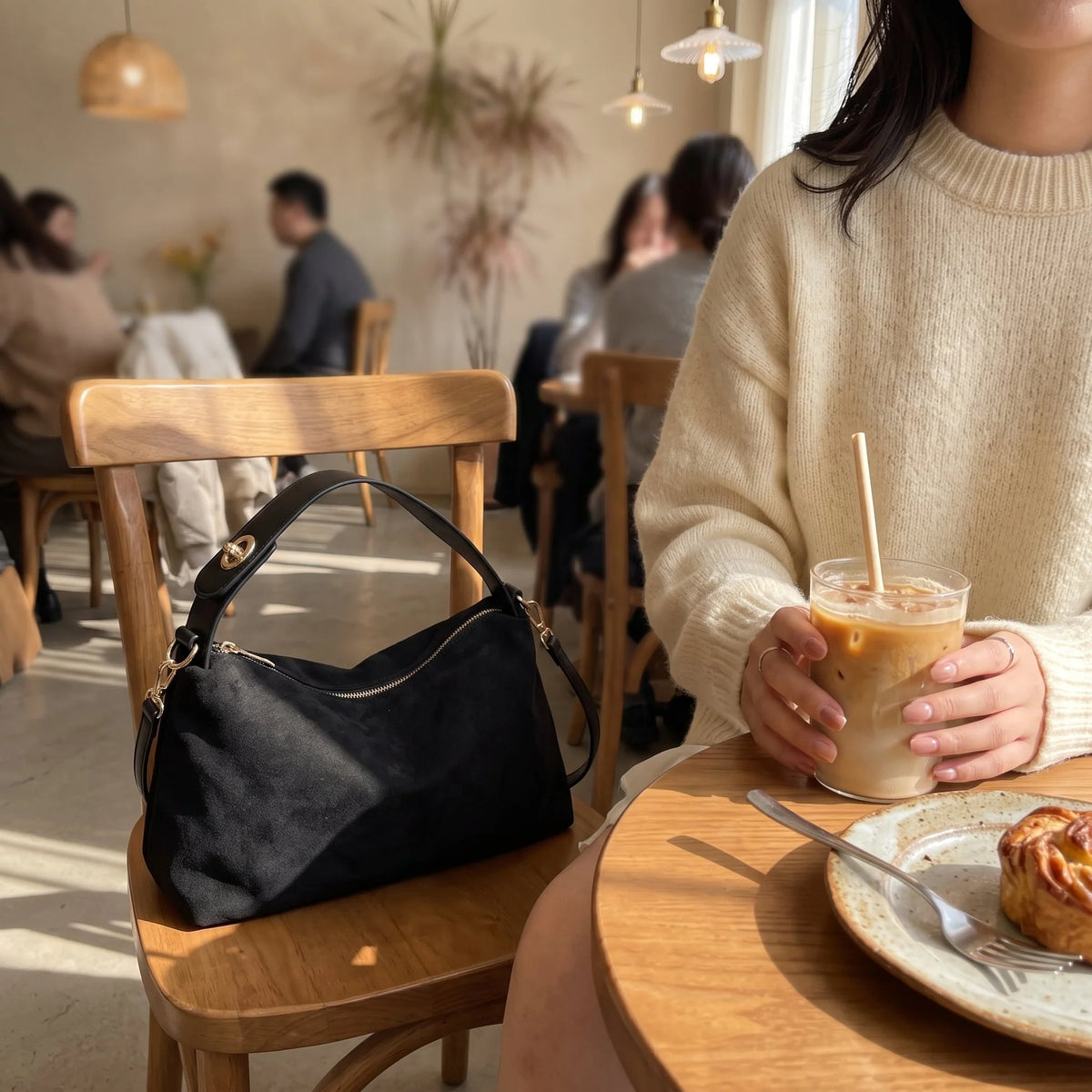 Vintara – Women’s Timeless Suede Boston Bag