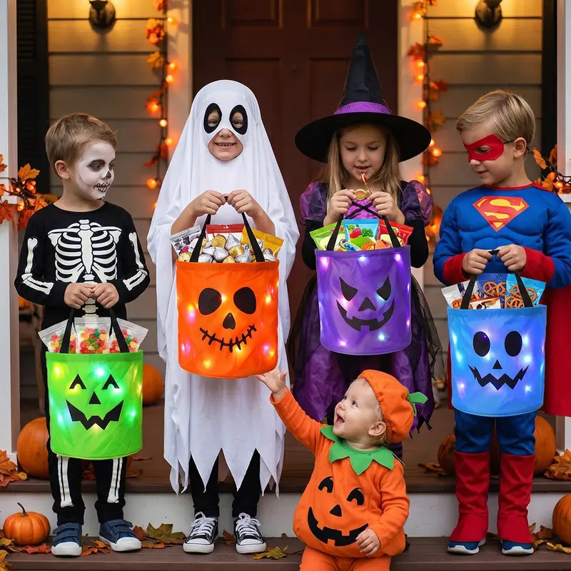 GlowTreat – LED Halloween Candy Bucket Set