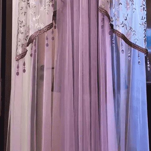 Bloomveil – Floral Embroidery Door Curtain